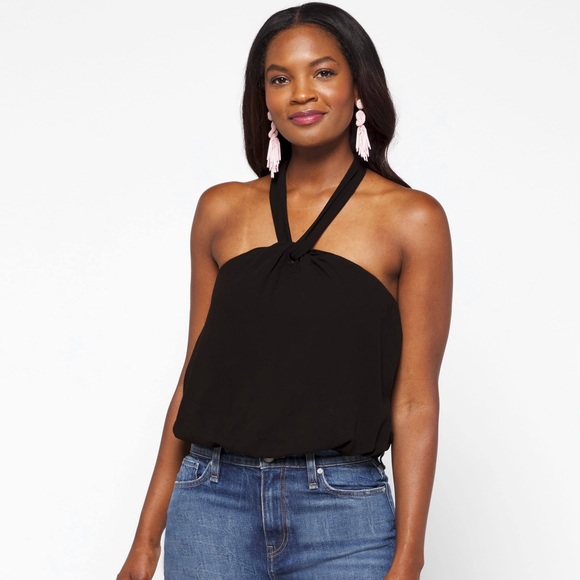 (B51) LUQ Brand Black Jersey Halter Bodysuit, Size Medium, NWT - Picture 3 of 10